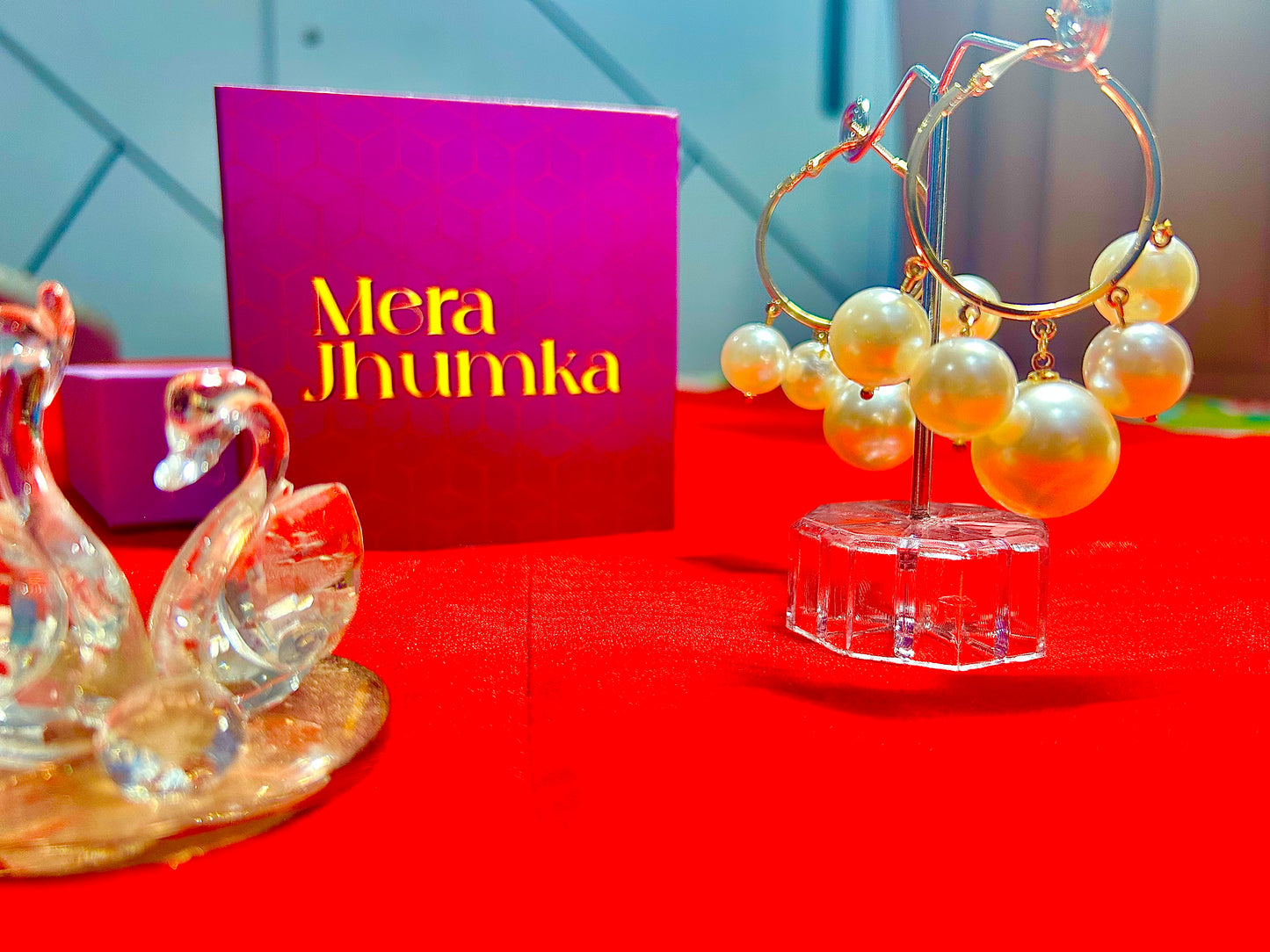 Classic Pearl Drop Hoop Earrings