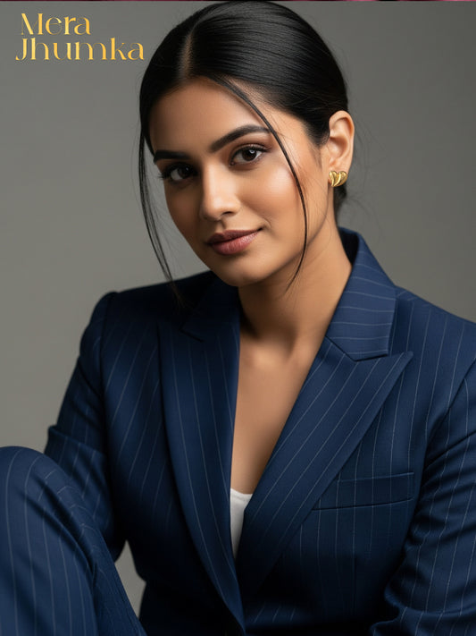 Golden Bloom Heart Studs