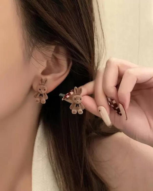 Plush Bunny Stud Earrings