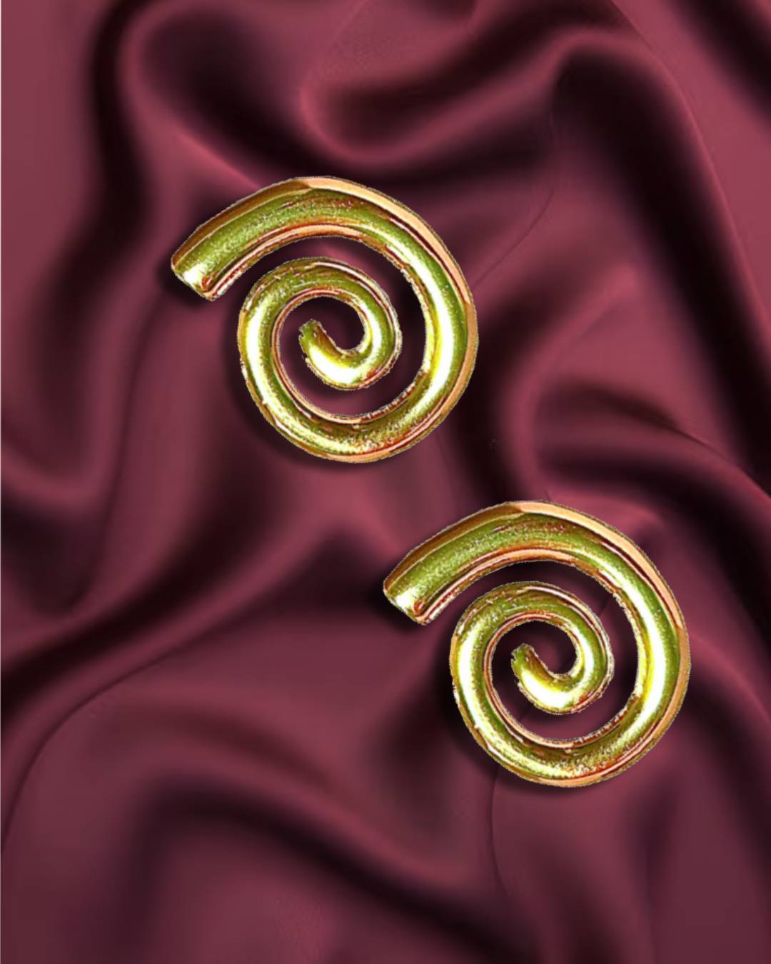 Elegant Spiral Gold-Toned Statement Earrings
