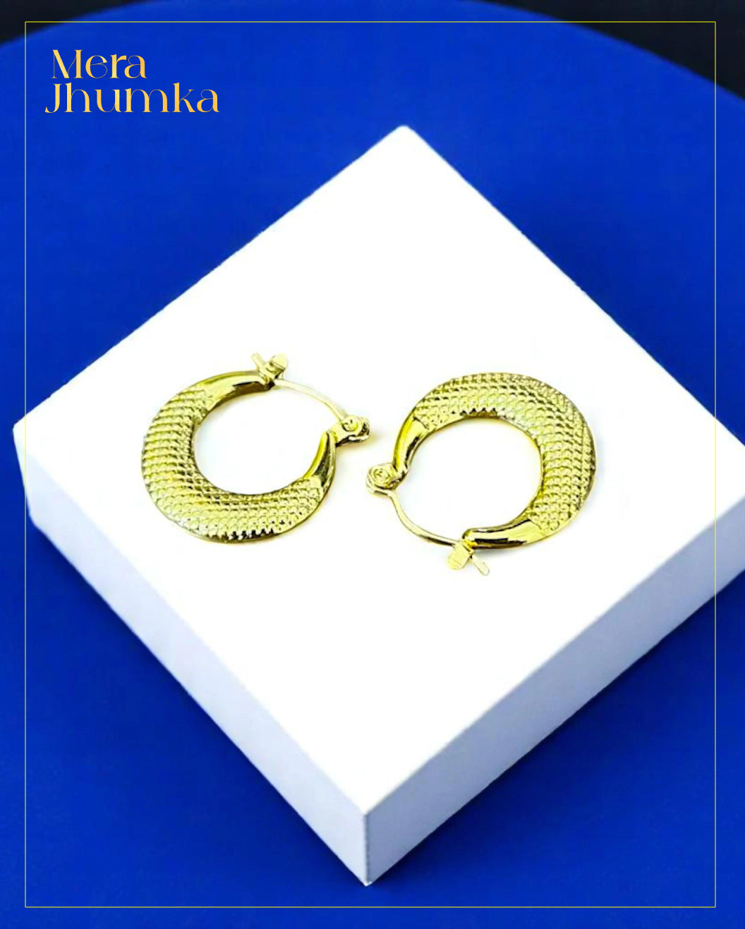Textured Gold-Plated Hoop Earrings for Women