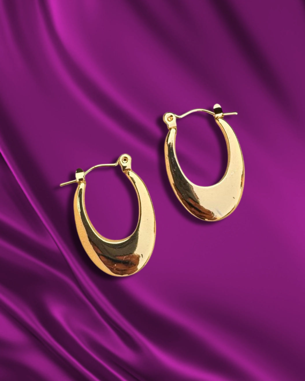 Sculpted Teardrop Gold Hoops
