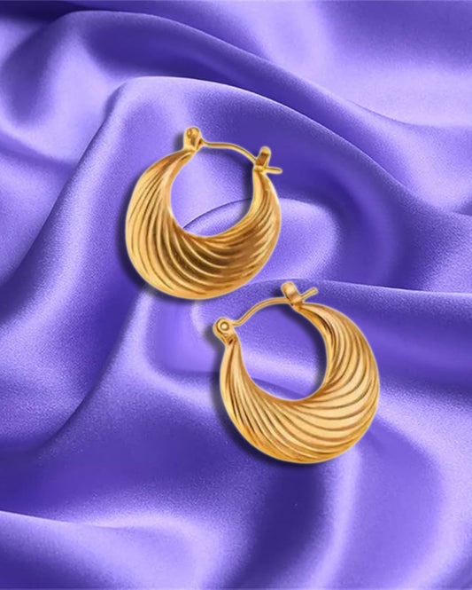 Aurora Textured Gold Hoops