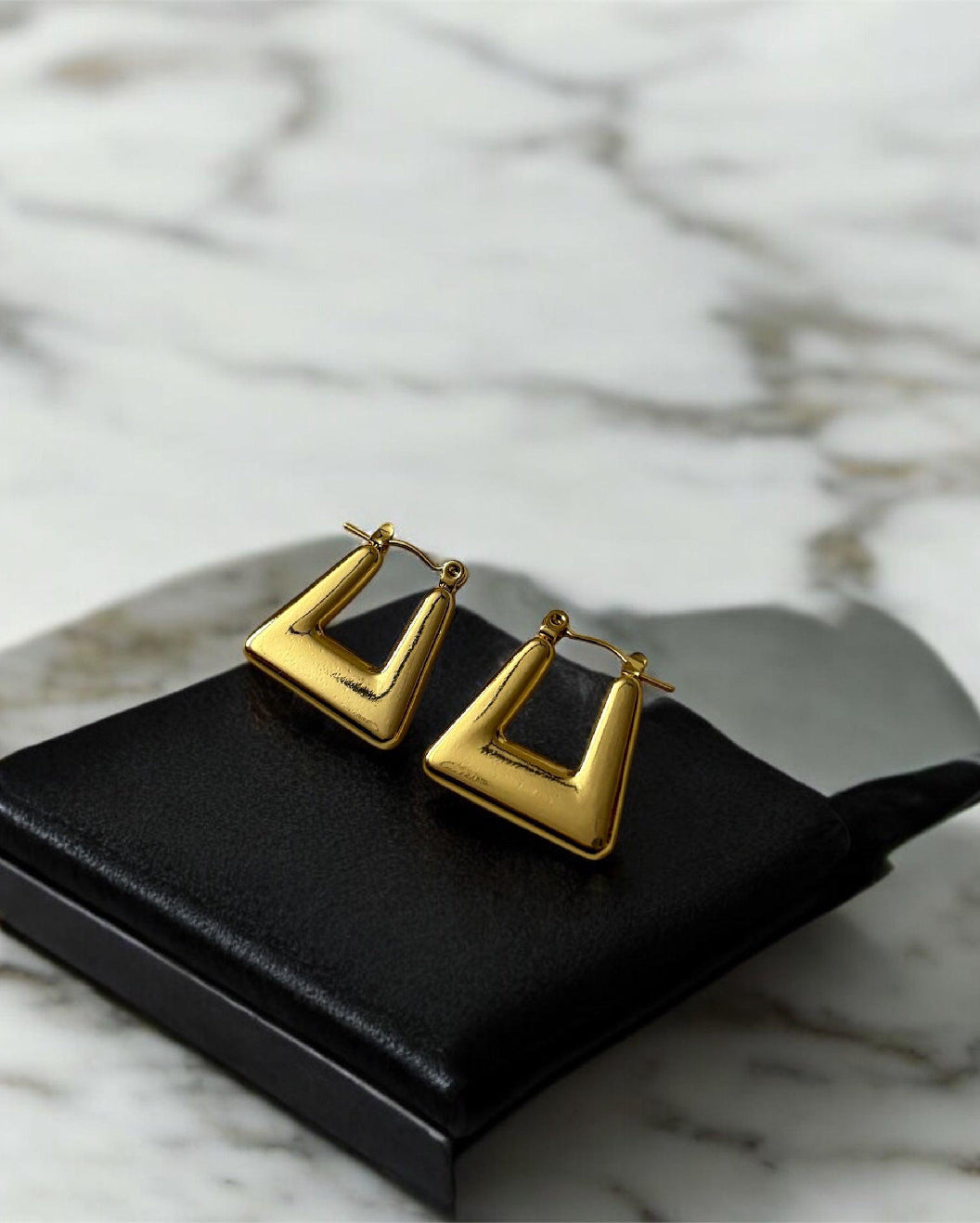 Bold Geometric Gold-Plated Statement Earrings