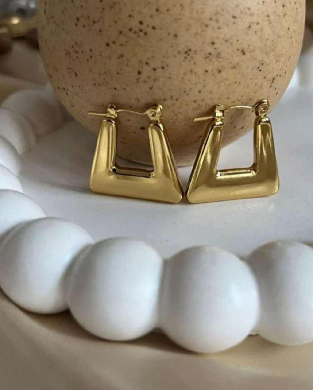 Bold Geometric Gold-Plated Statement Earrings