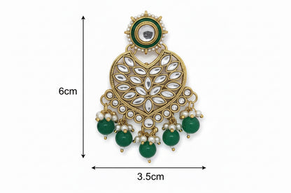 Royal Kundan Gold-Plated Earrings with Red Beads | Traditional Ethnic Bridal Jewellery for Women