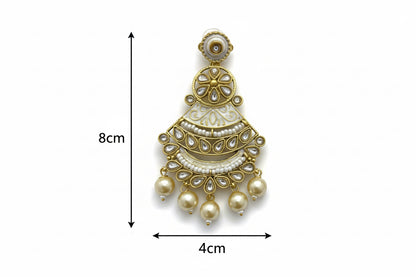 Maroon Kundan Chandbali Earrings for Weddings & Festive Wear