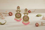 Antique Gold Peacock Chandbali Earrings with Beads – Traditional Indian Ethnic Jhumka for Women & Girls