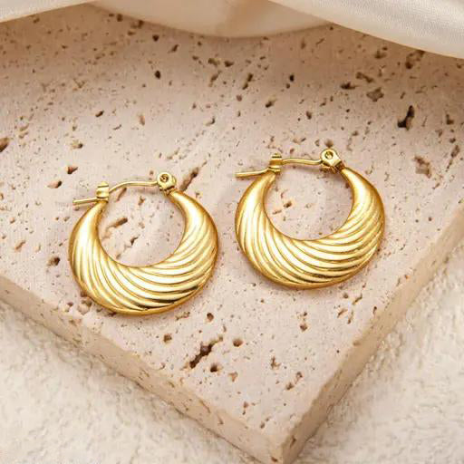 Aurora Textured Gold Hoops