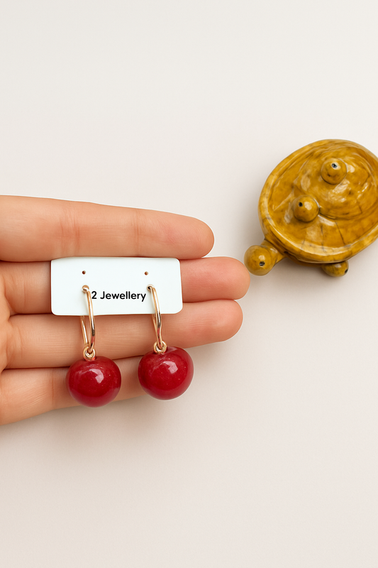 Trendy Cherry Drop Earrings