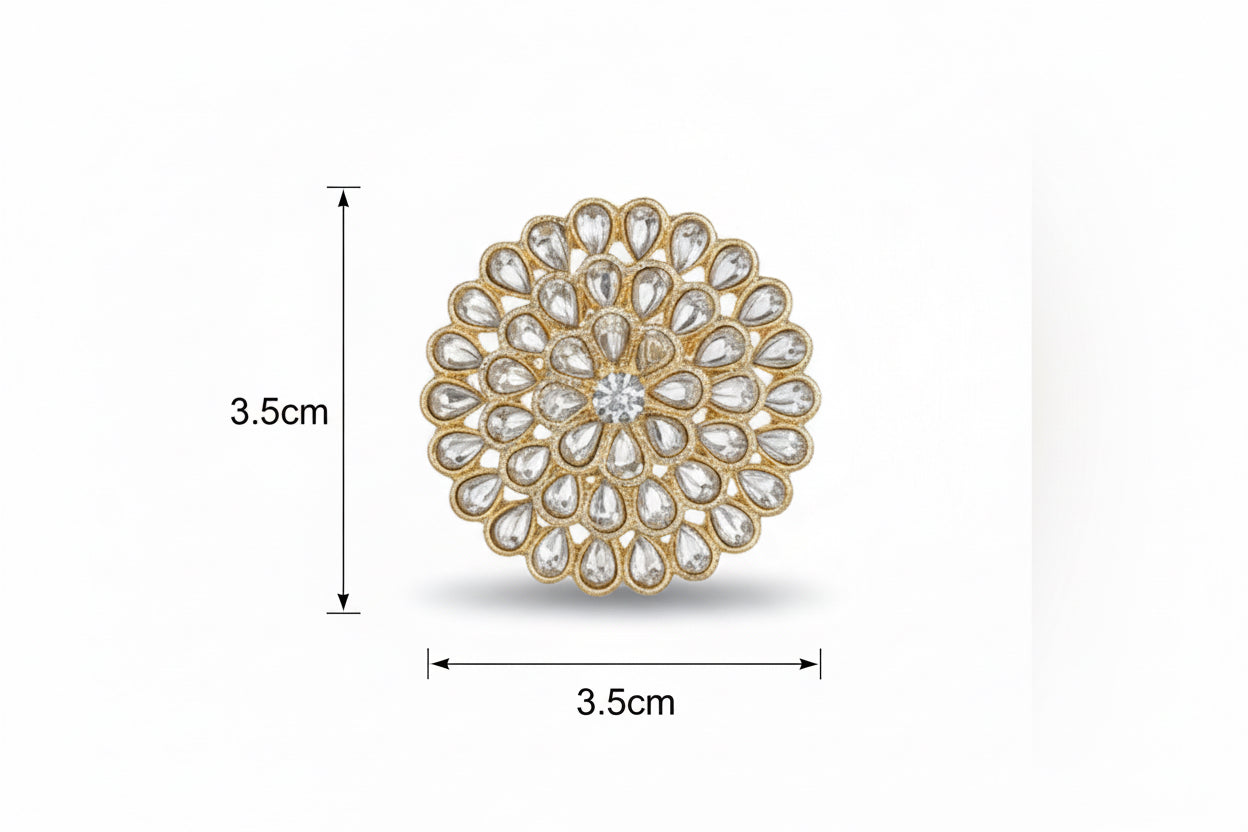 Classic Kundan Floral Stud Earrings | Timeless Gold-Plated Ethnic Jewelry for Women by Mera Jhumka