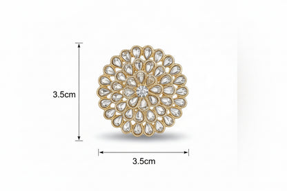 Classic Kundan Floral Stud Earrings | Timeless Gold-Plated Ethnic Jewelry for Women by Mera Jhumka