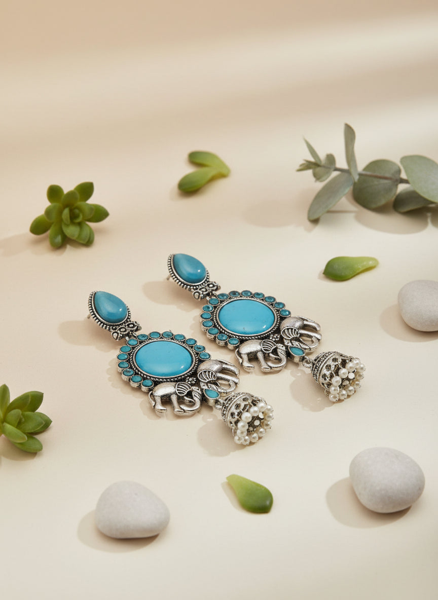 Trendy Silver Oxidised Artificial Earrings Online – Shop Designer, Party & Festive Earrings for Women