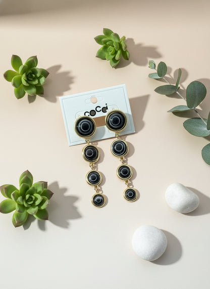 Multicolour Drop Earrings for Women – Gold Plated Long Danglers | Trendy Party Wear Earrings