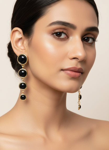 Multicolour Drop Earrings for Women – Gold Plated Long Danglers | Trendy Party Wear Earrings
