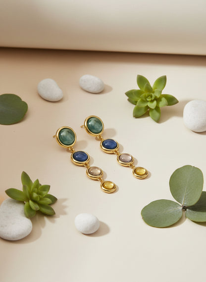 Multicolour Drop Earrings for Women – Gold Plated Long Danglers | Trendy Party Wear Earrings