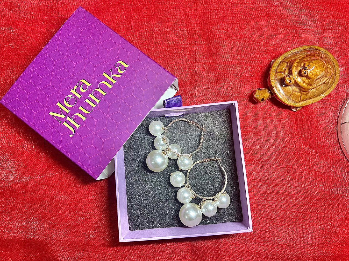 Classic Pearl Drop Hoop Earrings