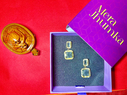 Elegant Dual-Crystal Drop Earrings