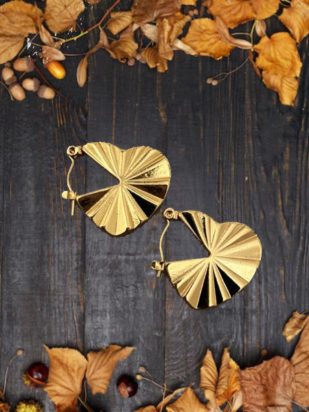 Radiant Heart Gold-Tone Statement Earrings