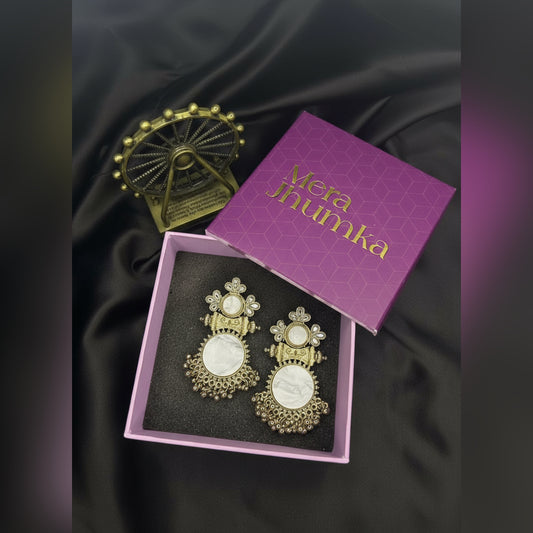 Antique Round Jhumka Earrings for Women | Traditional Ethnic Statement Jewelry by Mera Jhumka