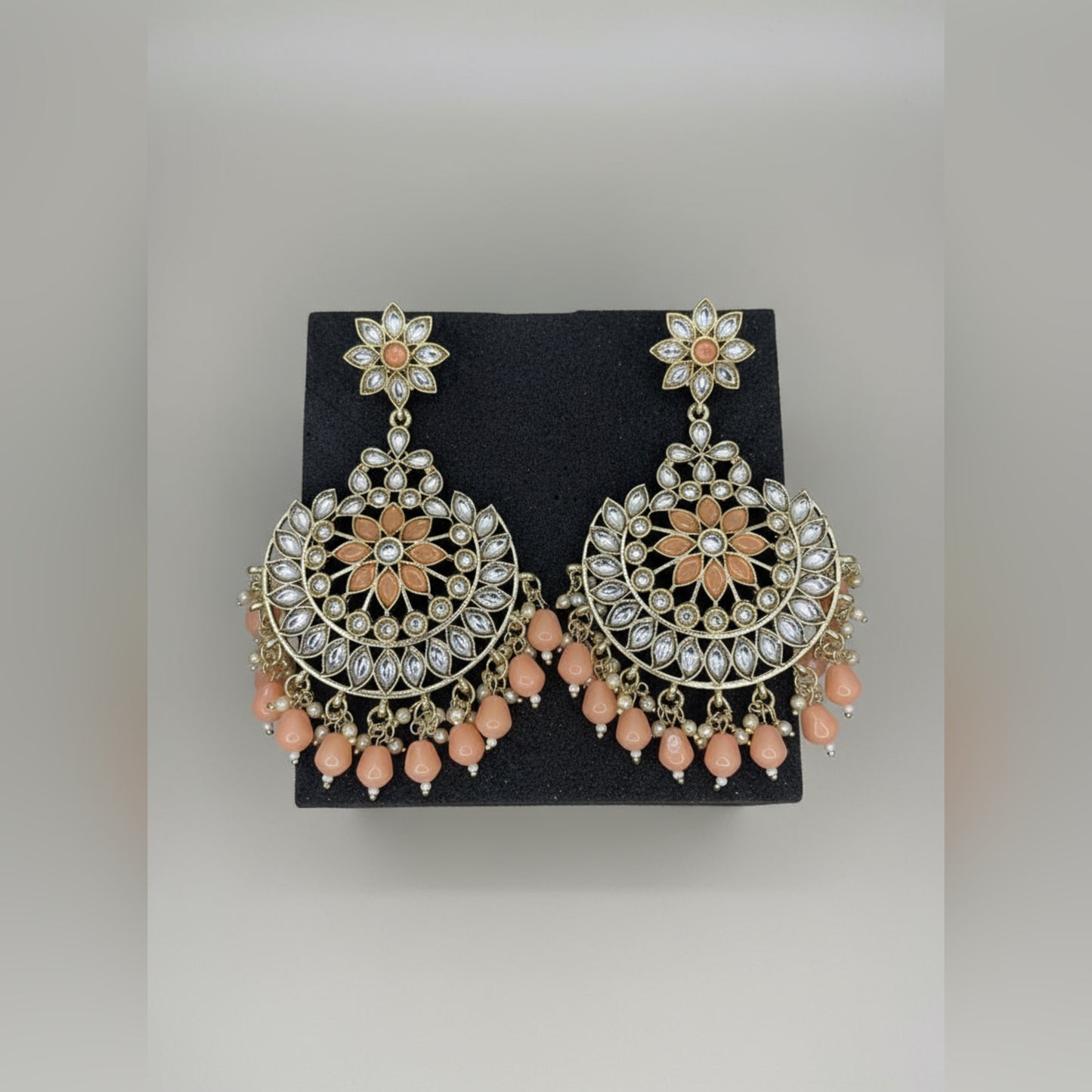 Kundan Chandbali Earrings with Pearls | Elegant Ethnic Jewelry for Women by Mera Jhumka