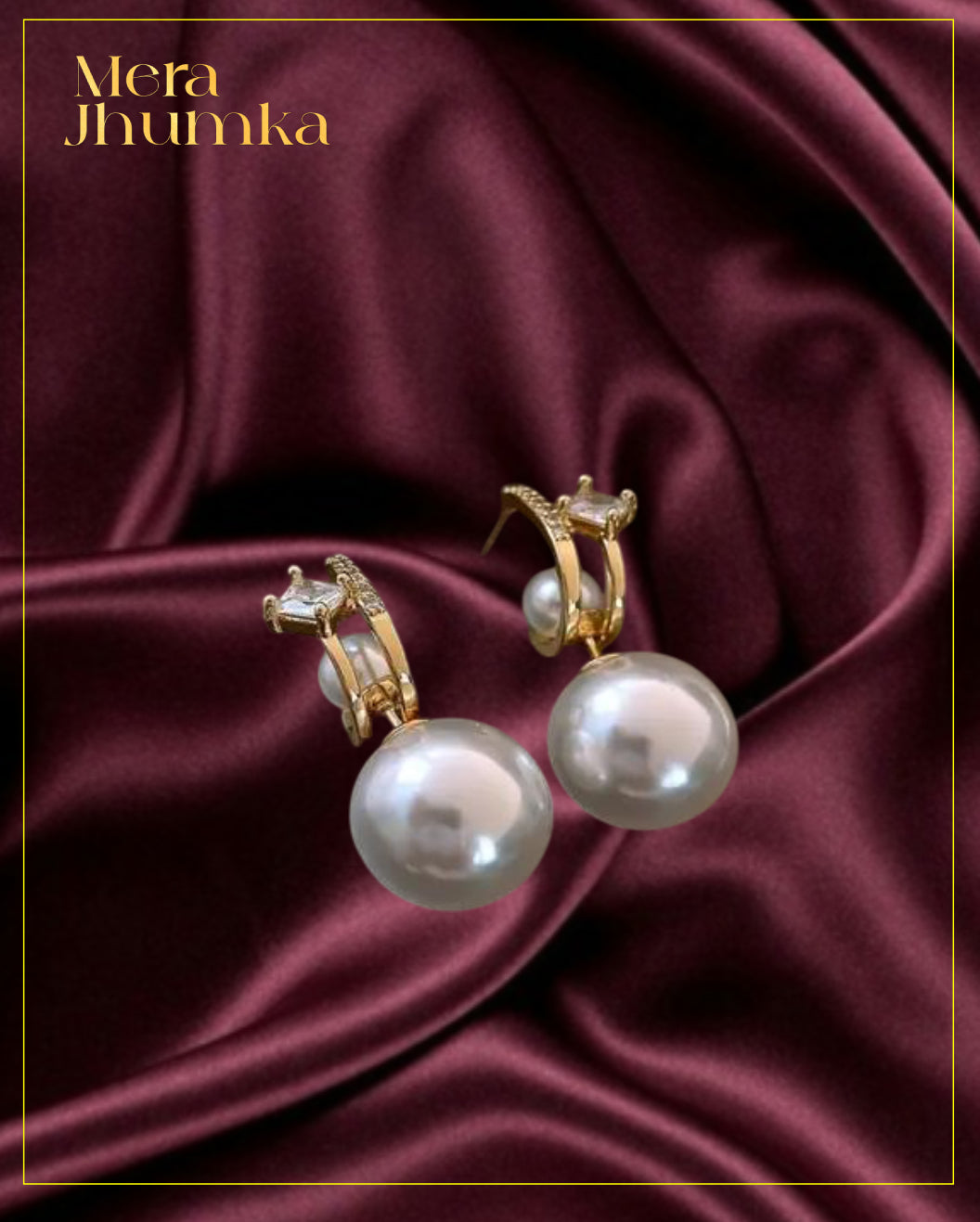 Regal Pearl Drop Hoops