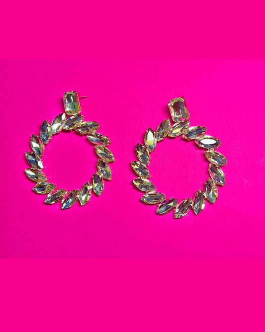 Crystal Orbit Hoop Earrings – Glam Night Edition