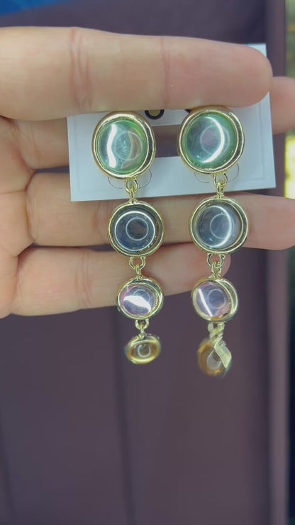 Multicolour Drop Earrings for Women – Gold Plated Long Danglers | Trendy Party Wear Earrings