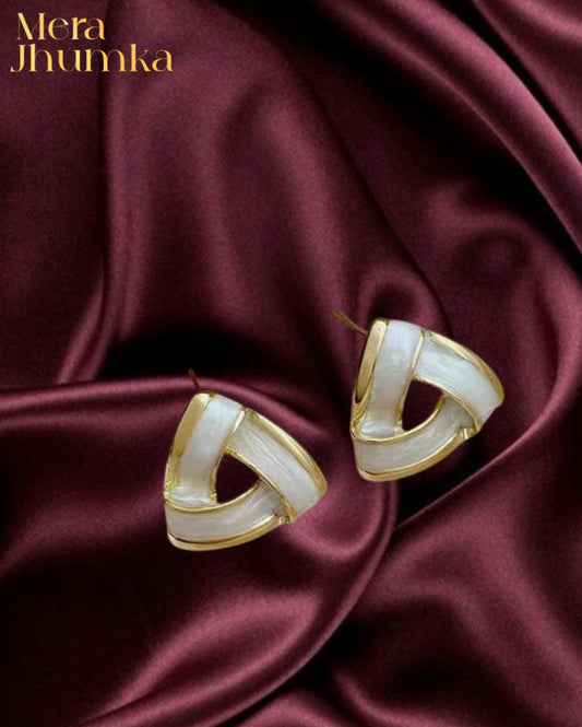 Chic Tri-Loop Stud Earrings