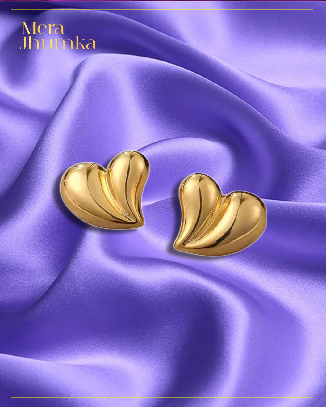 Golden Bloom Heart Studs