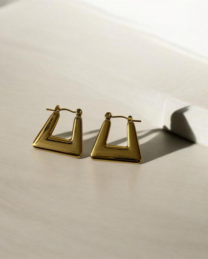 Bold Geometric Gold-Plated Statement Earrings