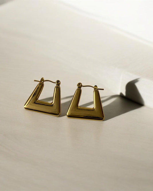 Bold Geometric Gold-Plated Statement Earrings