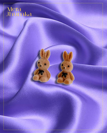 Plush Bunny Stud Earrings