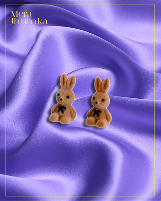 Plush Bunny Stud Earrings